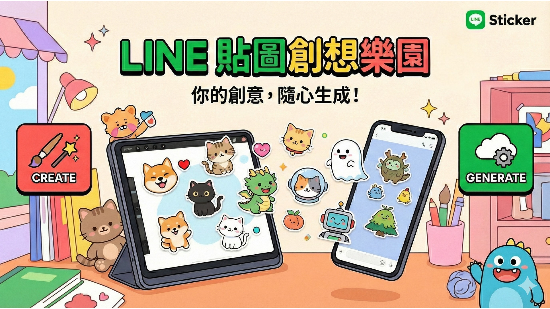 LINE 貼圖大師 | 你的創意 開心生成